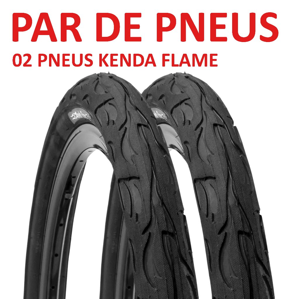 Pneu Kenda Flame Slick 26x2.125 Kit com 2 Unidades Para Bicicleta Aro 26 MTB Passeio Encaixe Perfeito DH Grau Bmx