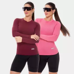 Kit 2 Camisas Blusas Feminina Manga Longa Proteção Solar Uv Térmica Casual Corrida Verão