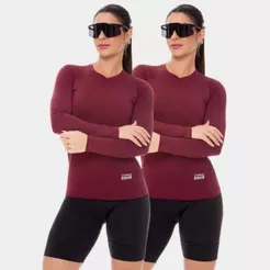 2 Camisas Femininas Proteção Uv Solar Manga Comprida Térmica Praia Aquática