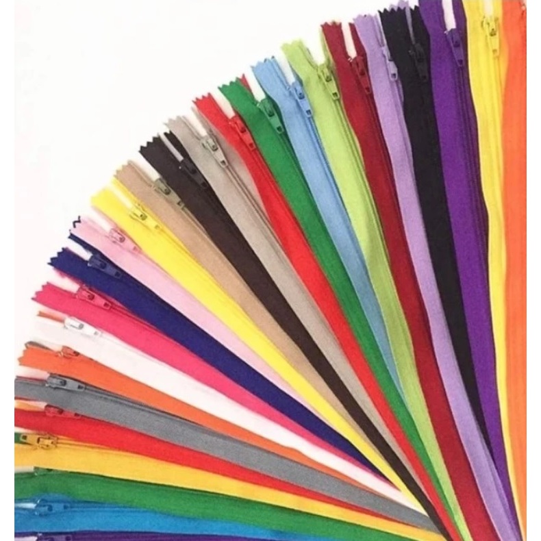 Zíper Colorido N.3 de Nylon KIT C/20 - 10 A 60 CENTIMETROS - CORES VARIADAS em Oferta na Shopee