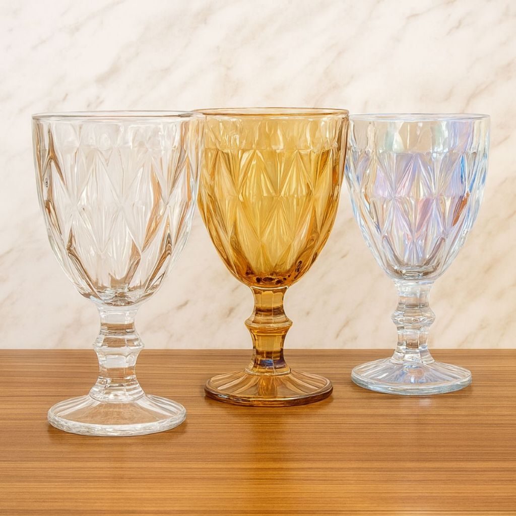 Jogo Taças Vidros Elegantes Âmbar Furtacor Cristal Brilhoso 320ml Diamond Agua Luxo Taça de Vidro em Oferta na Shopee