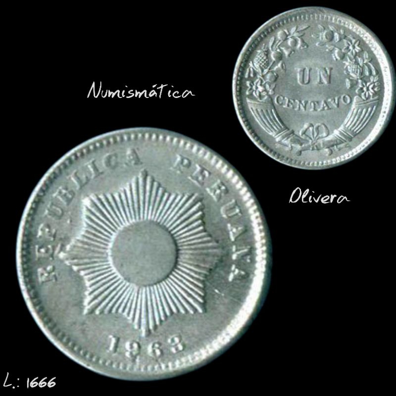 L.: 2051 - Moeda antiga Peru 1 centavo.