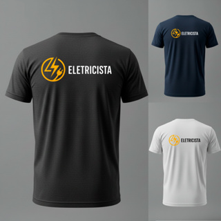 Camiseta Básica 100% Algodão Uniforme Empresa Eletricista em Oferta na Shopee