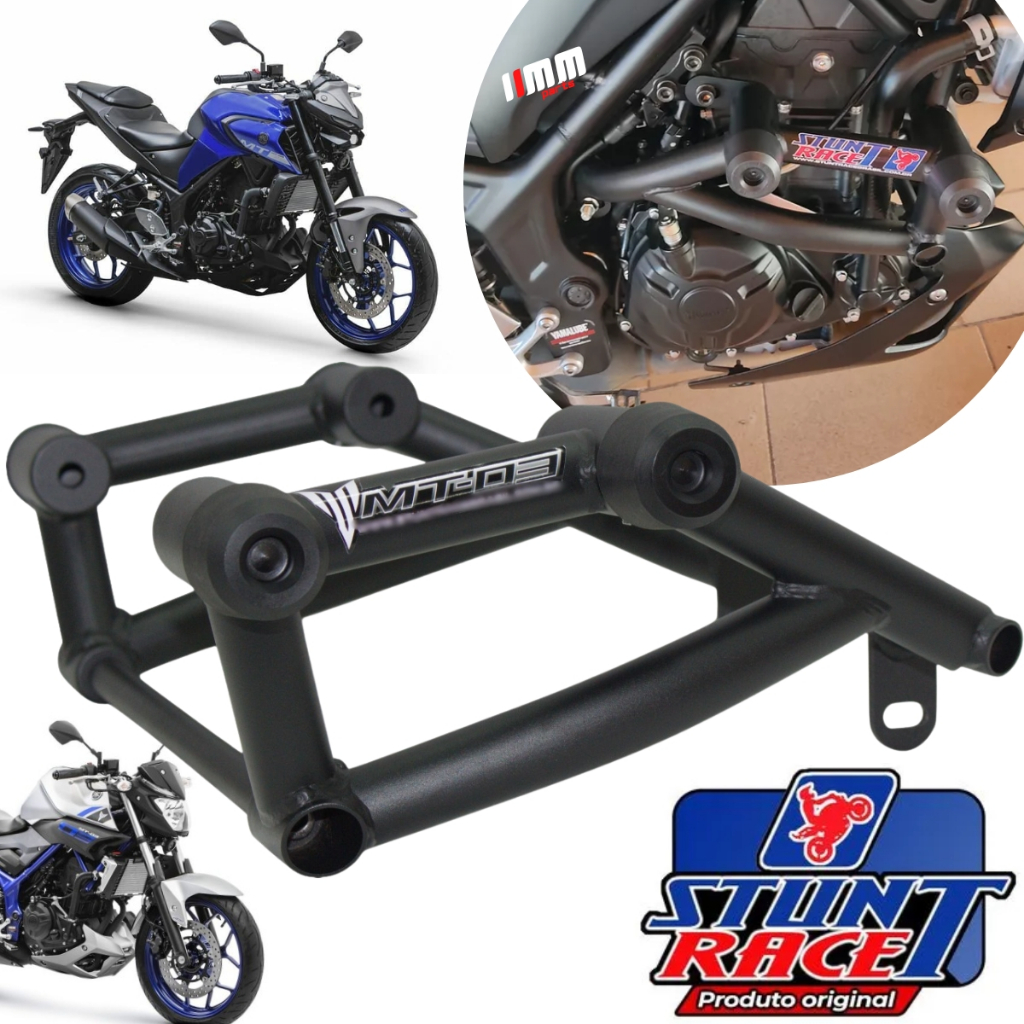 Protetor MT 03 Stunt Race Gaiola Slider Proteçao Motor e carenagem Yamaha MT03 2015 a 2024