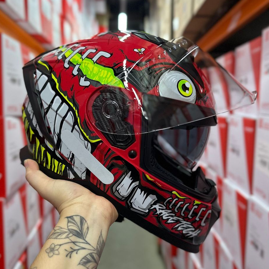 CAPACETE RACE TECH VOLT VISEIRA SOLAR CROC VERMELHO EXCLUSIVO PROMOÇÃO IMPERDIVEL