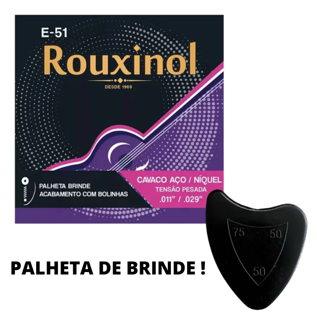 Detalhes do Encordoamento Rouxinol Cavaco Cavaquinho Aço E51 com Bolinha