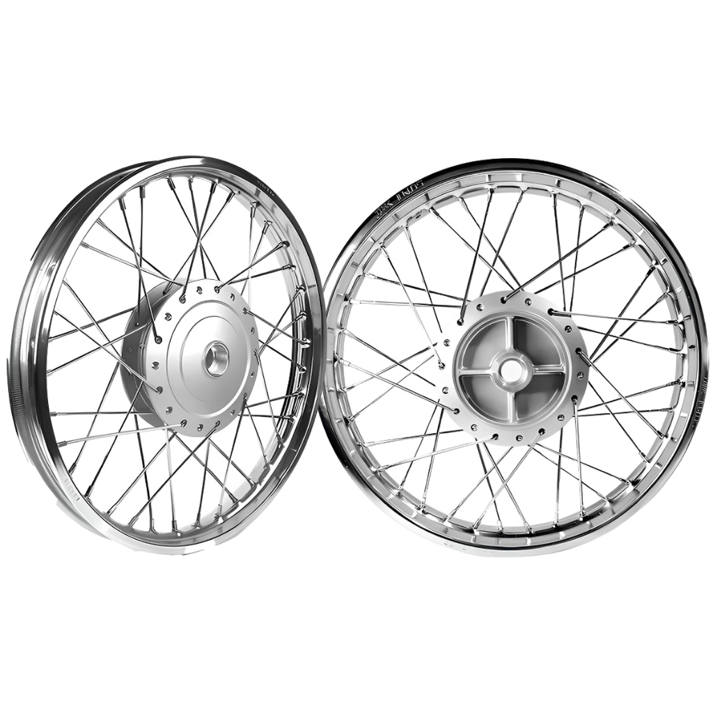Par Roda AROS 17 Biz 100 Biz 125 4mm Cromado Raiada Alinhada