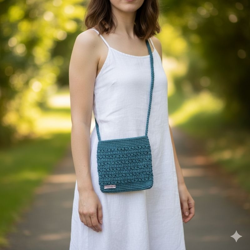 Bolsa Transversal de Crochê - Leve, Estilosa e Artesanal em Oferta na Shopee