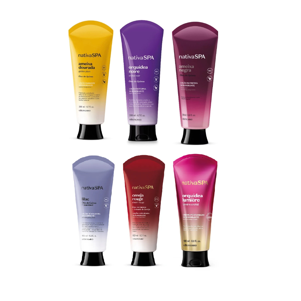 Loção Hidratante Nativa Spa O Boticário (Cereja Rouge, Jasmim Sambac, Lilac, Orquidea Lumiere) - 180ml