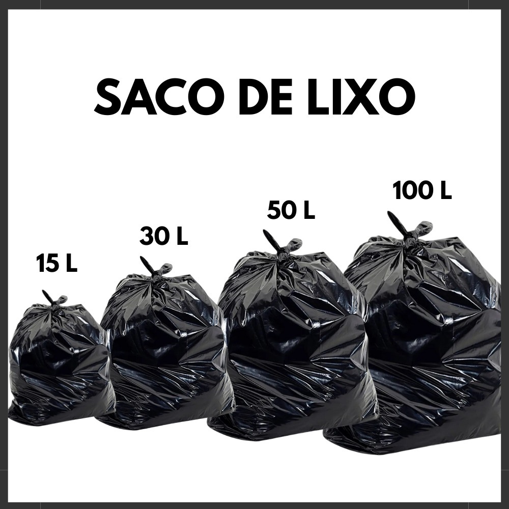 Saco de Lixo 100 Unidades Reforçado Tamanhos Variados Resistente Para Escritório em Oferta na Shopee