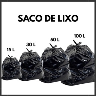 Saco de Lixo 100 Unidades Reforçado Tamanhos Variados Resistente Para Escritório em Oferta na Shopee