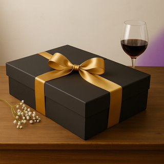 Caixa 35x24x10 para Presente Chique de Natal Branca Kraft e Preta em Oferta na Shopee