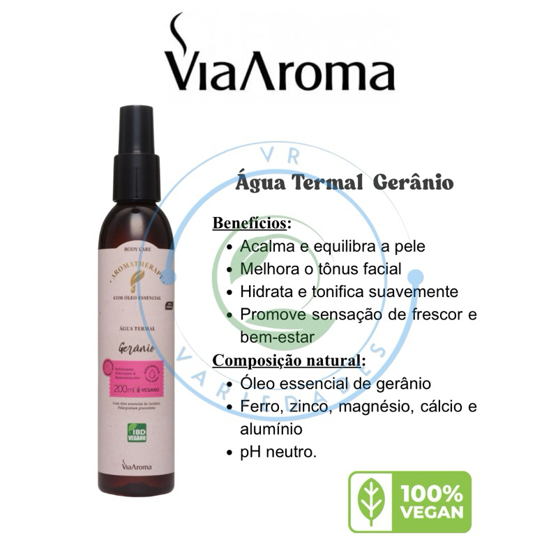 Agua Termal com Óleo Essencial - 200ml Via Aroma Nutritiva