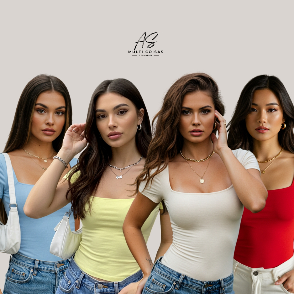 KIT COM 4 BLUSINHA BABY LOOK VERÃO TENDÊNCIA BASICA NO TECIDO SUPLEX DIA A DIA em Oferta na Shopee