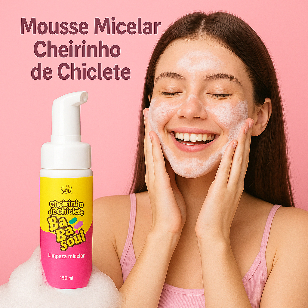 Espuma Micelar Baba Soul Cheirinho de Chiclete que limpa, hidrata e deixa a pele macia Skin Care