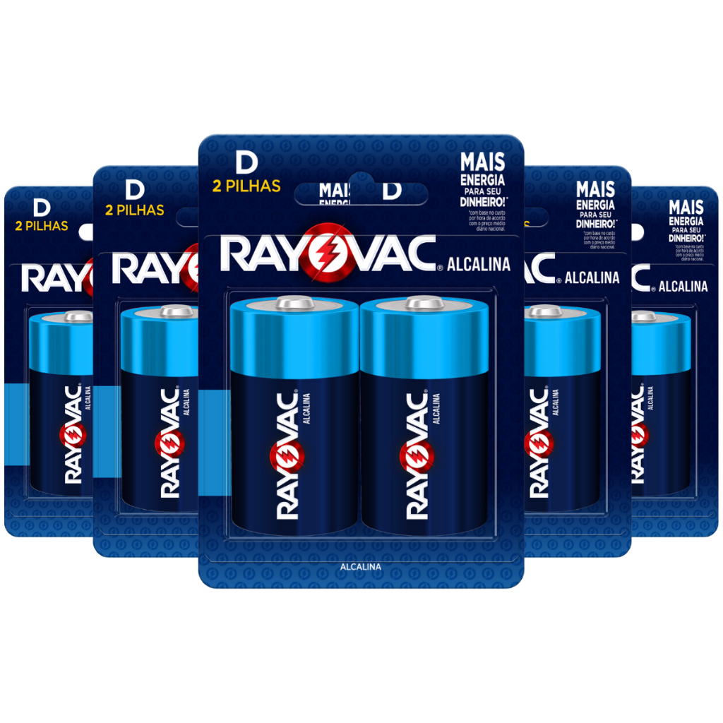 Kit Com 10 Pilha Alcalina Grande Rayovac D  - Nf - Lacrada