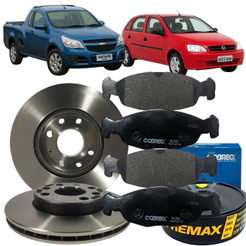 Jogo Disco Ventilado Pastilha Freio Montana Corsa Sedan 1.0 1.4 1.8 8v 2002 á 2010