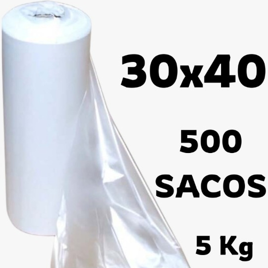Bobina Picotada Saco Plástico de Freezer 30x40 c/500 Unidades 5Kg
