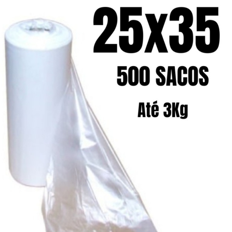 Imagem Bobina Picotada Saco Plástico de Freezer 25x35 c/500 Unidades 3Kg