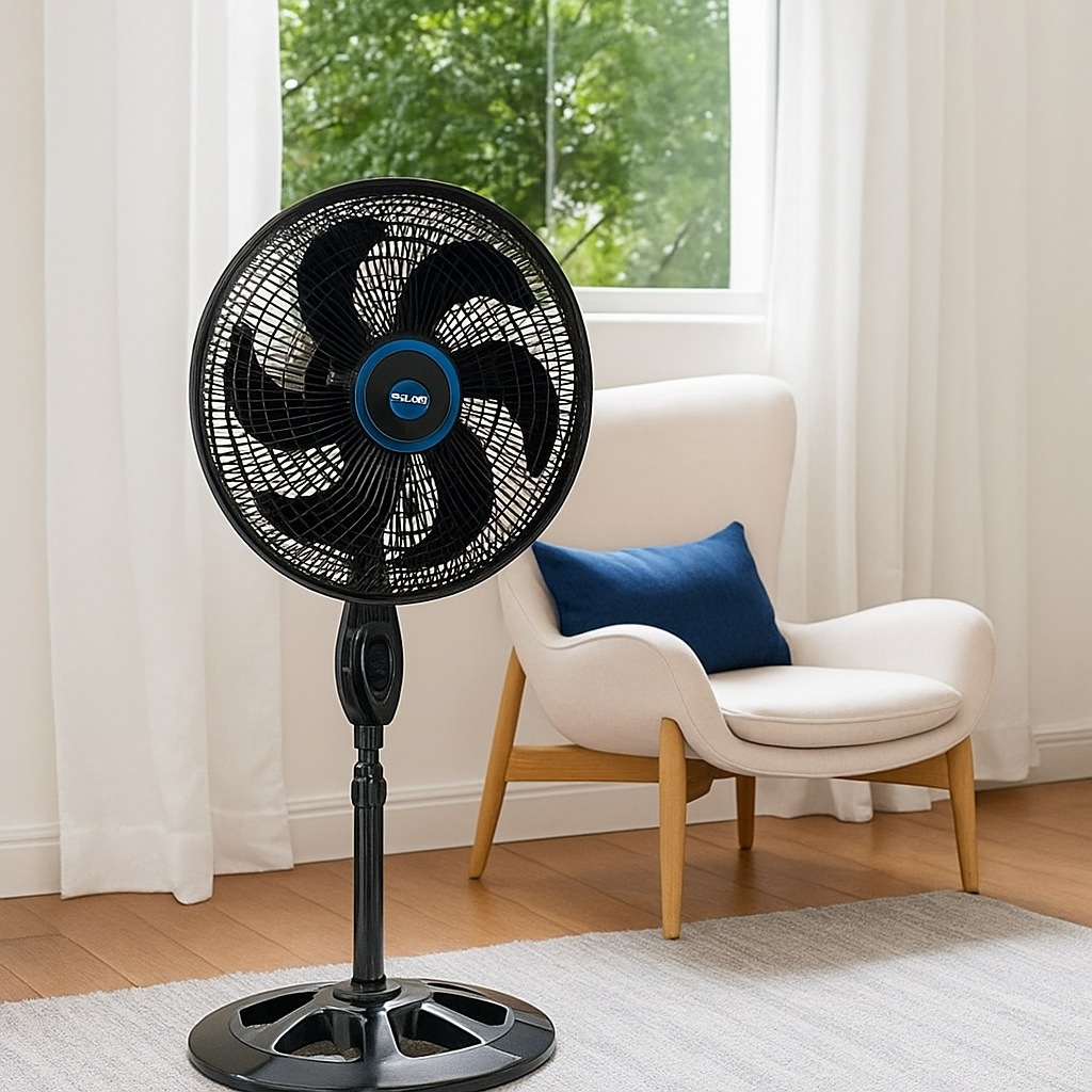 Ventilador Solaris Turbo 75W – Ventilador de Coluna e Parede, Hélice de 6 e 5 Pás, Ideal Para Sala e Quartos 110 e 220