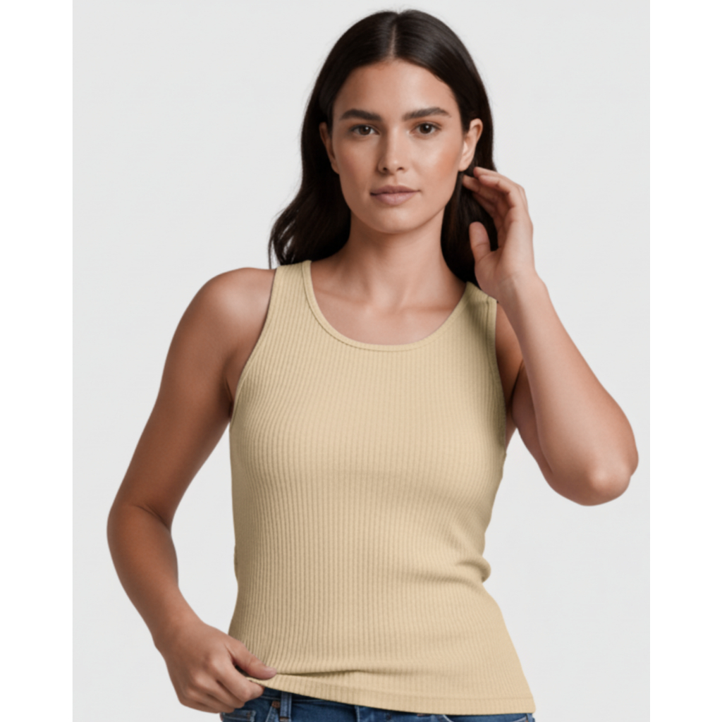 Blusa Regata Canelada Feminina Marialícia – Básica, Versátil e Super Confortável!