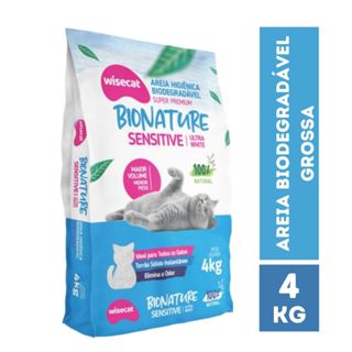 Areia Biodegradável para Gato de Mandioca Wisecat Sensitive – Granulação Fina | 4kg em Oferta na Shopee