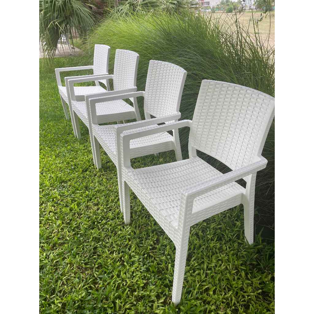 Kit 4 Cadeiras Com Braço Milano Rattan Fibra Sintética em Oferta na Shopee