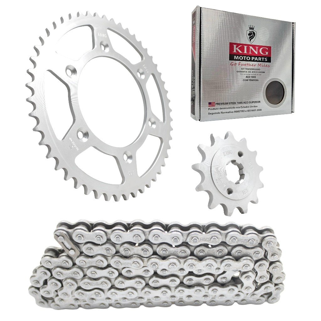 Kit Relação CRF 230 520H X110L 50T 13T Aço 1045 com TÊMPERA KING Autonomia de a
