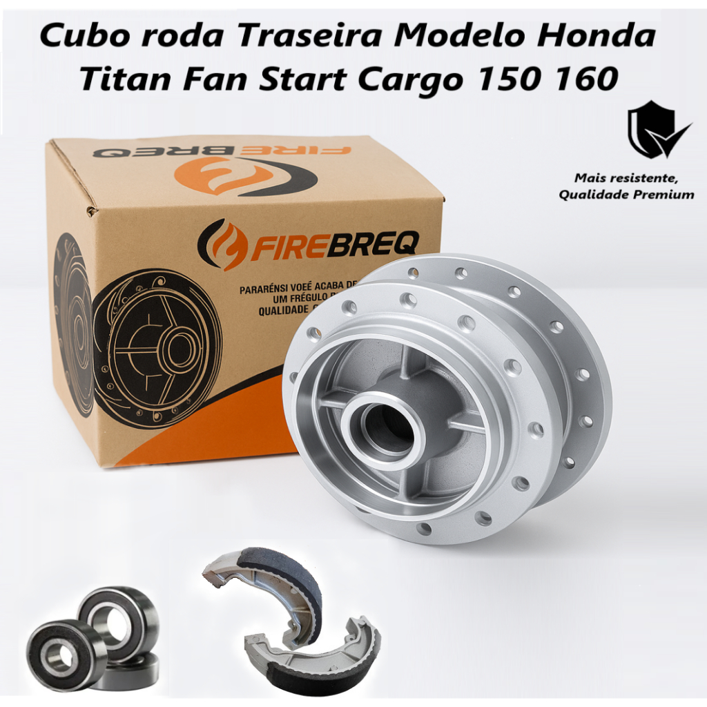 Cubo Roda Traseira Raio Com ou Sem Rolamento Modelo Honda Titan Fan Start Cargo 150 160 C ou S Lona