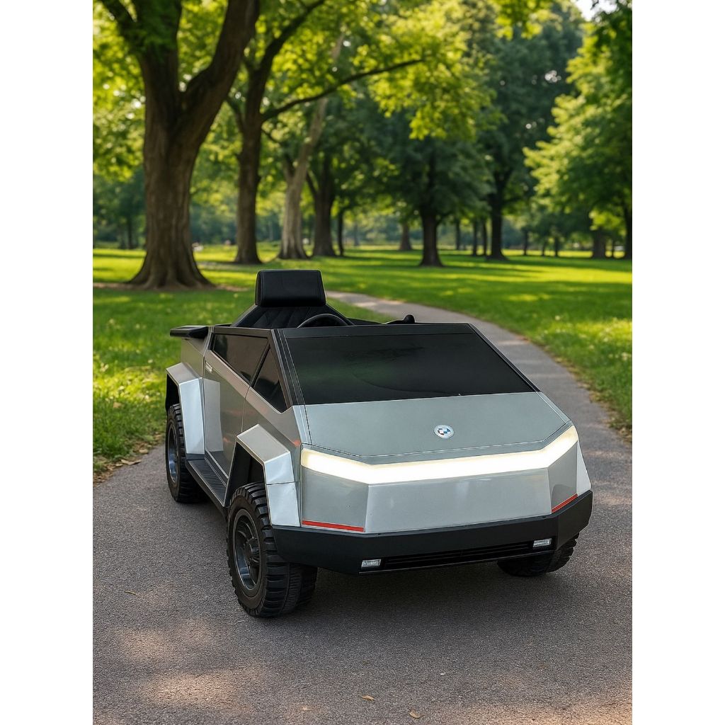 Carro Carrinho Eletrico Unitoys CyberTruck Tesla 12V Bateria Controle Remoto Sons e Luzes Led
