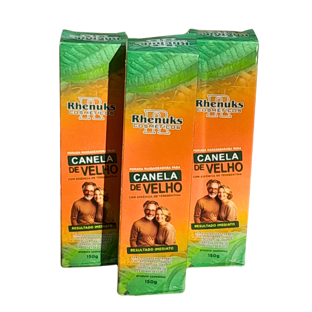 Pomada Massageadora Canela de Velho 150g – Rhenuks Cosméticos | Uso Corporal | Produto Cosmético