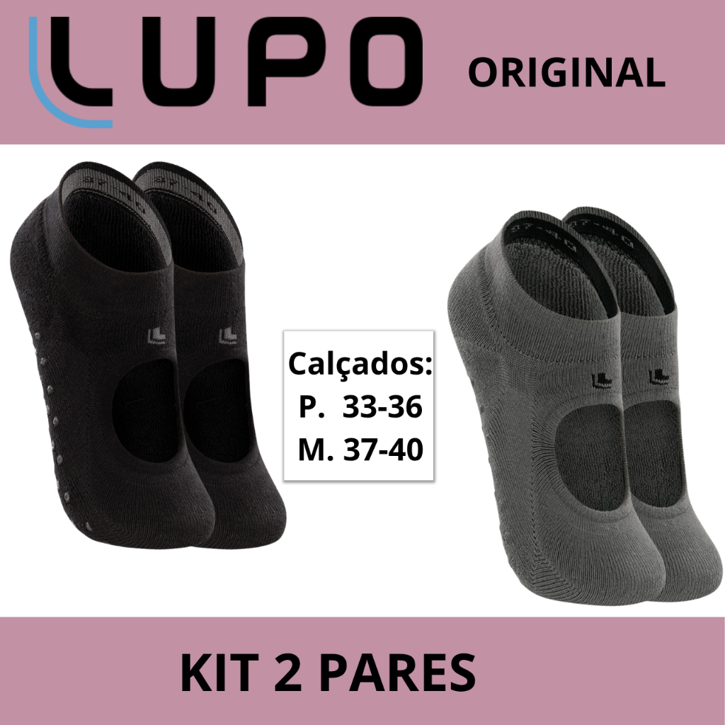 Kit 02 Meias Lupo Pilates Sapatilha Antiderrapante Yoga Hidroginástica Feminina Adulto RPG  Original em Oferta na Shopee