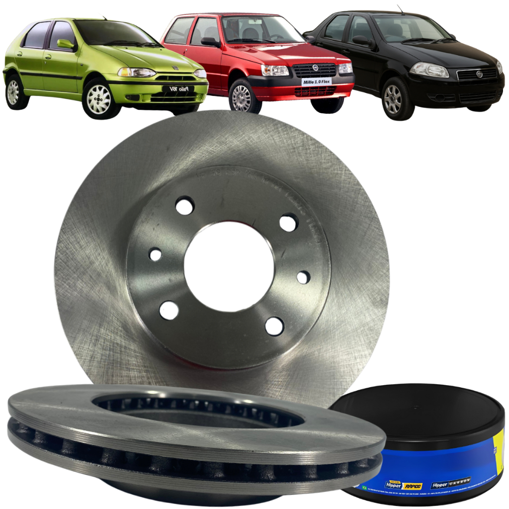 Par Disco De Freio Dianteiro Ventilado Palio Siena Uno 1.0 1.3 1.4 1.5 1.6 8v 1.3 16v 1997 á 2007 em Oferta na Shopee