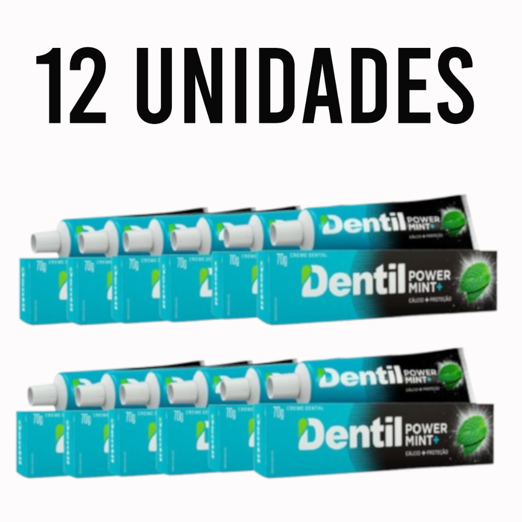 Kit Creme Dental Power Mint Vegano Sem Fluor 70g Dentil