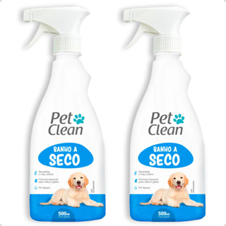 Kit 2 Banho a Seco Spray Sem Enxágue para Cachorro e Gato Pet Clean - 500 ml em Oferta na Shopee