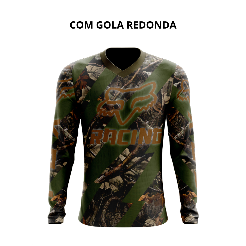Camiseta Camuflada 11 Dry Fit Manga Longa Proteção UV50+ - Pesca, Motocross, Paintball, Tática, Trilha, Motociclista