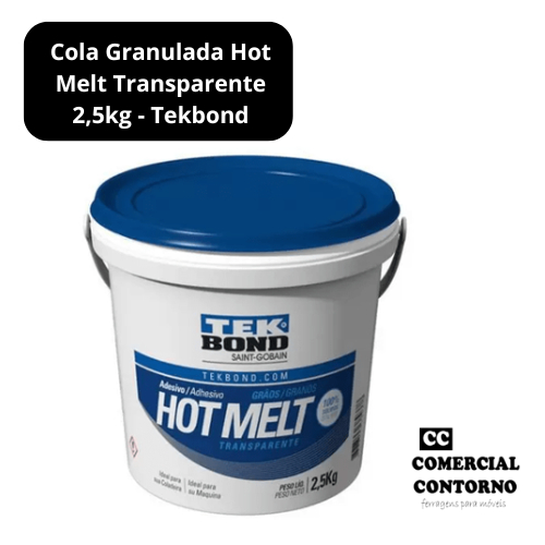 Cola Hot Melt Incolor Granulada Transparente Tek Bond Balde 2,5kg