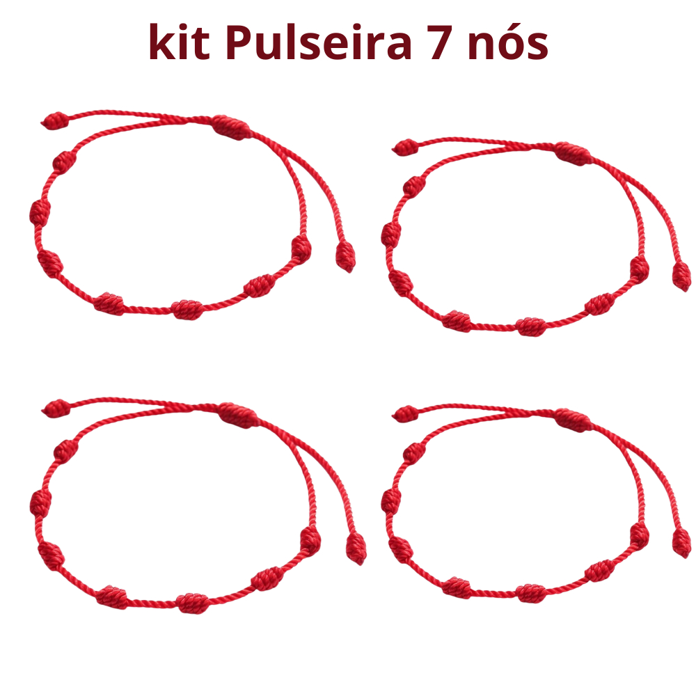 KIT 4 PULSEIRA 7 NÓS KABBALAH FEMININA/MASCULINA / ENERGIA, SAÚDE E PROTEÇÃO ESPIRITUAL POSTAGEM NO MESMO DIA