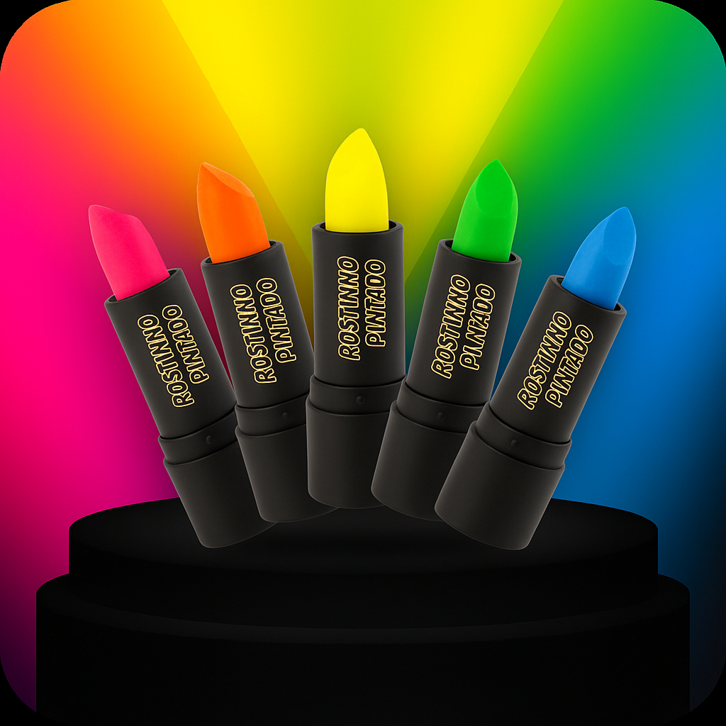 Batons Sortidos Neon  - Rostinho Pintado em Oferta na Shopee