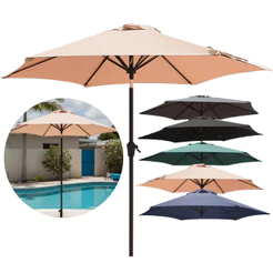 Ombrelone Guarda Sol Central para Jardim 2,30 Metros Articulado Impermeável Uv Piscina Área Externa