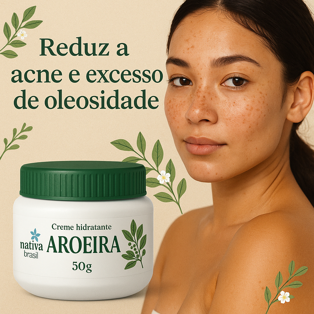 Creme de Aroeira 50g | Auxilia Espinhas e Foliculite Pele Lisa e Livre de Inflamações Cravos Acne