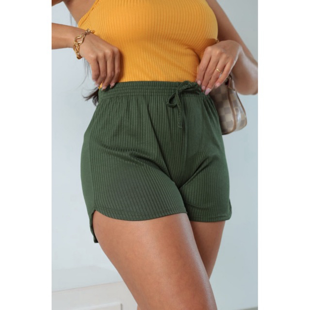 Short curto - Malha canelada | Verão | Malhar | Academia | Praia P ao GG
