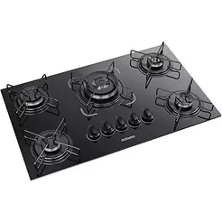 Cooktop Itatiaia Essencial 5 Bocas Mesa Vidro Preto Bivolt 127/220V