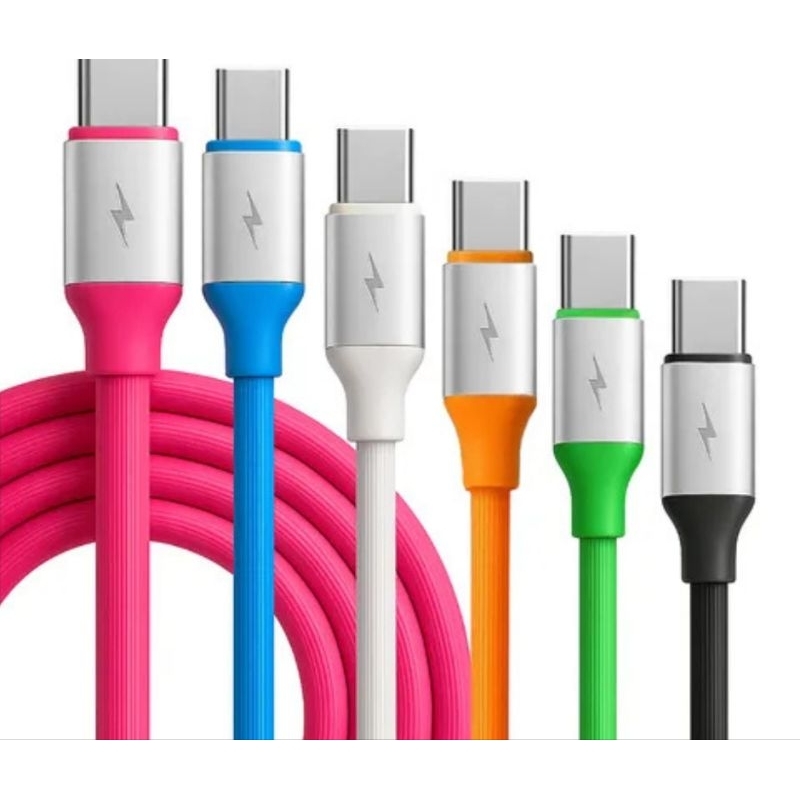 Cabo USB Tipo C, Carregador  4 Unidades Resistente Emborrachado Colorido e Turbo