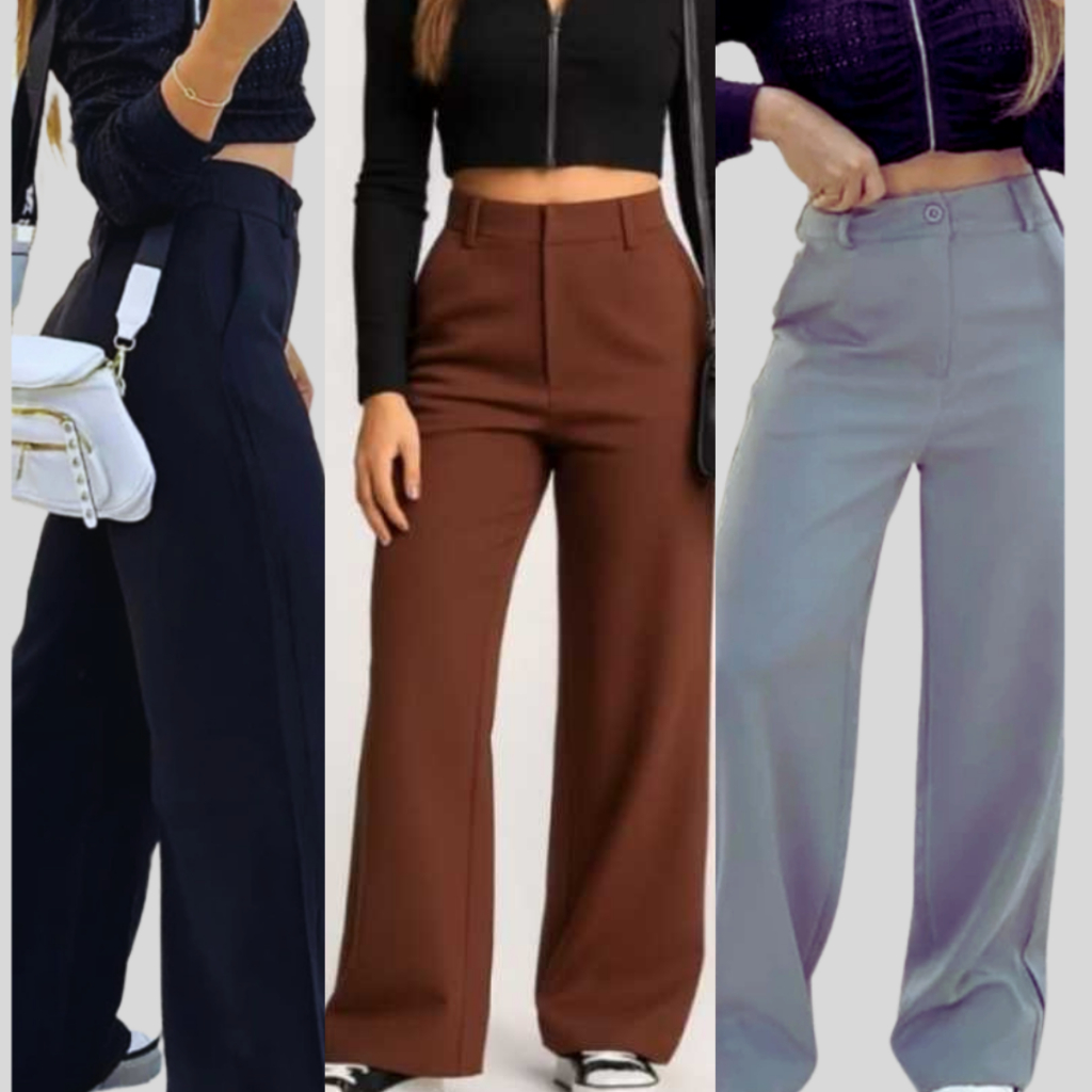 Calça Pantalona de Alfaiataria Cintura Alta Premium Wide Leg Elegante