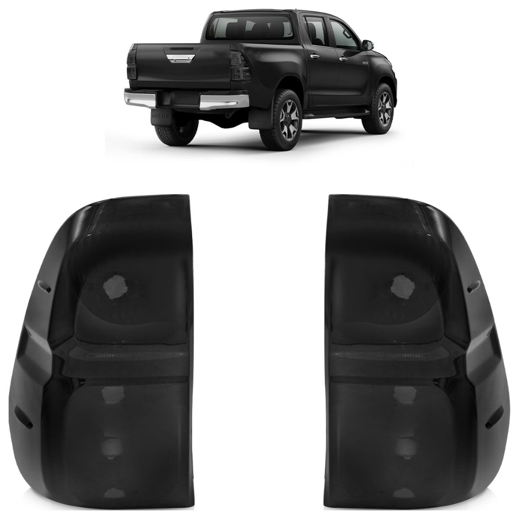 Par Lanterna Traseira Hilux Pickup Sr 2016 2017 2018 Fumê Lente Acrilico em Oferta na Shopee