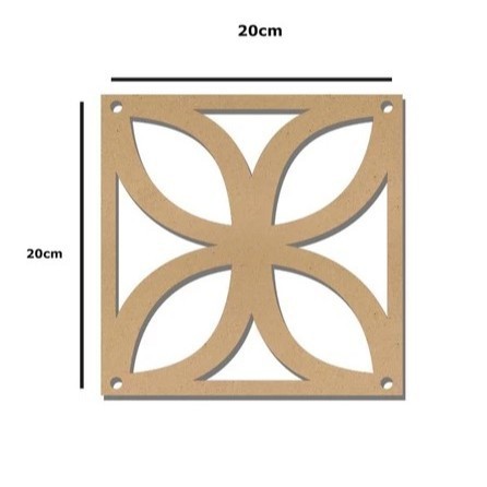 Painel Decorativo Cobogó MDF Biombó Vazado para Parede e Divisória de Ambientes 20cm X 20cm Rápido