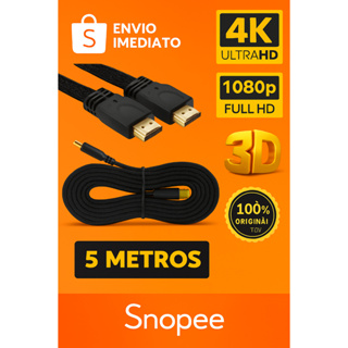Cabo Hdmi Gold 5m Metros 4k 3d Full Hd Blindado Tv Pc Ps5 em Oferta na Shopee