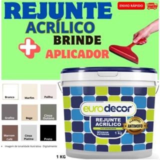 Rejunte Acrílico 1KG Ou 5KG Impermeável Banheiro Porcelanato + Aplicador em Oferta na Shopee