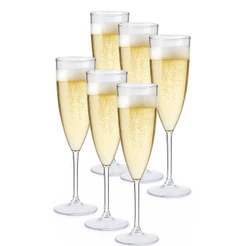 Taça Champanhe Cristal Acrílica 180ML - 12 Unidades